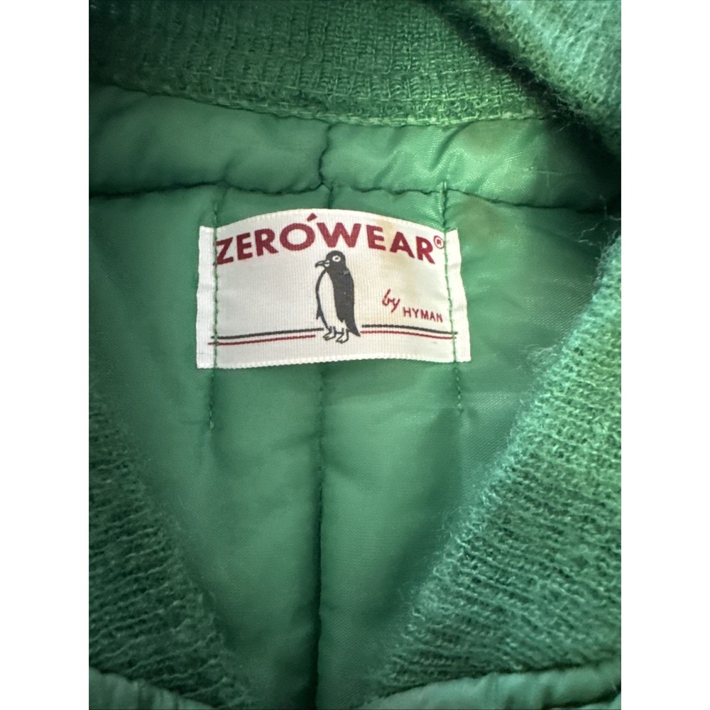 Vintage Zero Wear by Hyman Puffer Vest Men's Green  Full Zip Size L Heavy Zipper - Picture 4 of 9